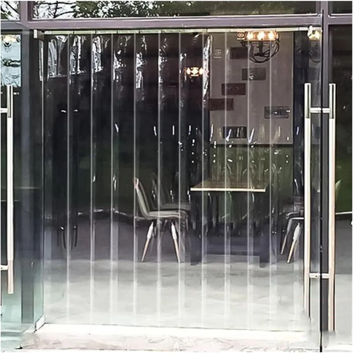 Tende a strisce in PVC per porte del congelatore, kit divisorio trasparente per magazzini (larghezza 1,05 x altezza 2,0 m, 7 pezzi) - ideali per celle frigorifere e aree frigorifere
