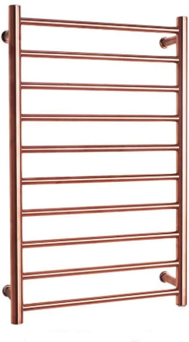 Scaldasalviette elettrico da parete in oro rosa con 10 barre a risparmio energetico in acciaio inox portasciugamani per bagno